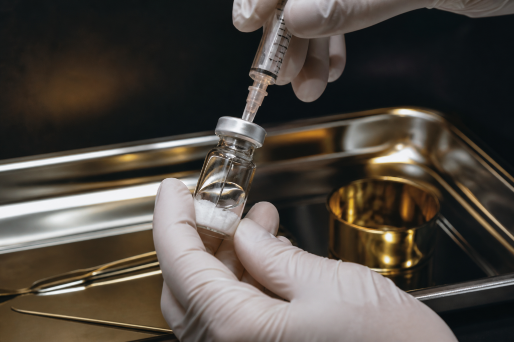 Sterile reconstitution of a PLLA biostimulator vial